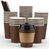China Disposable Double Layer paper Coffee Cup With Lid Takeaway Paper Coffee Cups wholesale