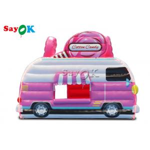 China Inflatable Work Tent 4.5x3x3.8m Pink Car Shape Inflatable Air Tent Candy Food Floss Booth For Outdoor supplier