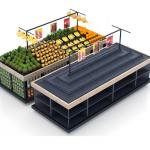 3 Tier Supermarket Fruits And Vegetables Display Racks Shelf Units Food Equipment