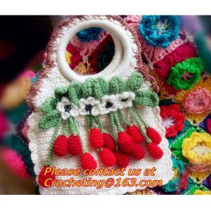 Handmade crochet handbag with handle vintage knitted women's coin purse bag