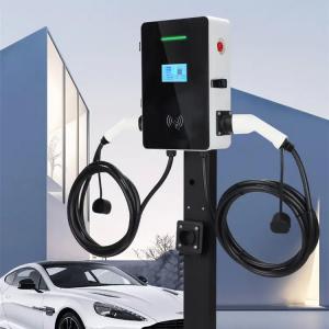 Type 2 Double Guns 5m Cable Wall Mounted EV Charging Station LCD Screen