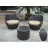 Dark Brown Resin Wicker Obelisk Chair , Rattan Bullet Sofa Set