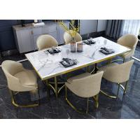 China Fashionable Tabletop Slate Dining Table Stainless Steel Frame on sale
