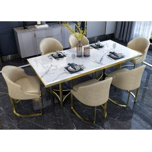 China Fashionable Tabletop Slate Dining Table Stainless Steel Frame supplier