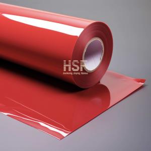 China 80 Micron Opaque Red Silicone Coated Release Film For Labeling supplier