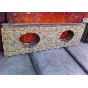 Giallo Ornamental Granite Bathroom Vanity Tops With Oval Sink Hole