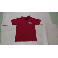China Cotton Customized Sportswear - Red Polo Shirt With Embroidery On Chest And Collar on sale