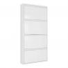 Household Furniture metal shoe storage cabinet White 4 Layers