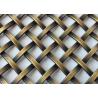 Gold Color Architectural Wire Mesh, Crimped Flat Wire Screen Mesh 6mm Aperture