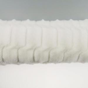 Tricot Knitted Brushed White PV Plush Fabric for Quilts and Pillows Knitted Type Tricot