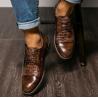 China Les chaussures élégantes des pleins de grain hommes de cuir, chaussures faites main d'Oxford des hommes aigus d'orteil wholesale