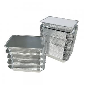China Disposable Aluminum Foil Takeout Trays Recyclable Restaurant Takeaway Containers supplier