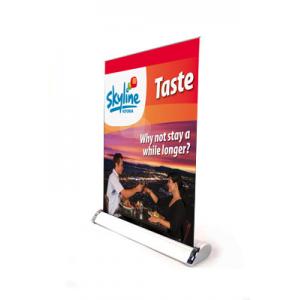 A3 Tabletop Retractable Banner Stands Portable Aluminum Mini Roll Up Banner