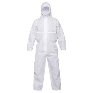 China SMS Material White Disposable Protective Suit Isolation Gown Full Body supplier