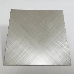 China 1.0mm Silver Cross Hairline Stainless Steel Sheet For Kitchen Wall Panels supplier