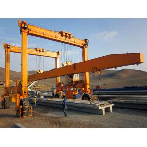 Double Girder Mobile Gantry Crane 100t Load Capacity With Lifting Beam Outdoor