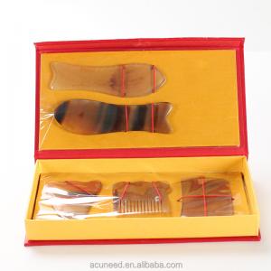China Buffalo Horn Jade Guasha Tools Massage Guasha Board Horn supplier