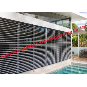 Aluminium Jalousie Louver Windows With Screen Mesh Hurricane