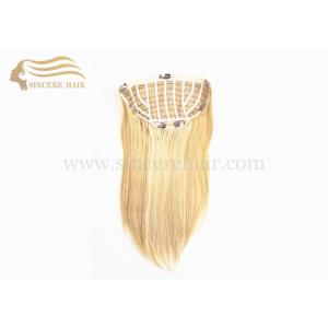 China 16 Blonde Hair Wigs - 40 CM Straight Blonde Remy Human Hair Half Wig 90 Gram For Sale supplier