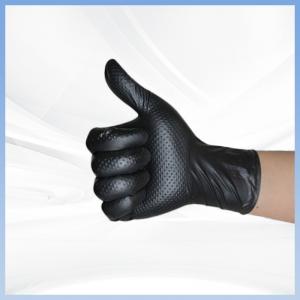 Black Diamond Pattern Disposable Nitrile Gloves Powder-Free Thickened Black Daily Protective Work Disposable Nitrile Glo