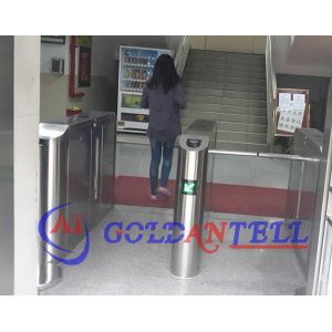 Security Turnstile Gate with 0.2s Barrier Open/Close Time RS-232 Communication Interface and 1-Way Operation Direction
