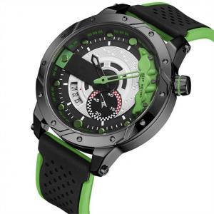 Silicone Digital Alloy Quartz Wrist Watch Led Sports Triple Date Calendar Casual