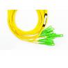 China SC APC Single Mode Fiber Patch Cord 12 Cores Yellow Color 55dB Return Loss wholesale