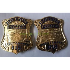 Custom Police Badge Challenge Coins with special police design and safety pin attachment