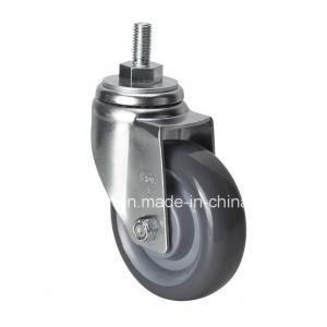 China Edl Medium 4 150kg Zinc Plated Threaded Swivel PU Caster 5034-76 for Material Handling supplier