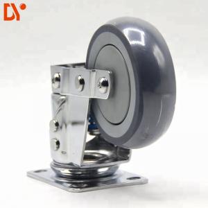 China 6 Inch Heavy Duty Swivel Industrial Caster Wheels Plate Silent Pu supplier