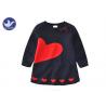 Hearts Jacquard Girls Knitted Dress A- Line Long Sleeves Round Neck With