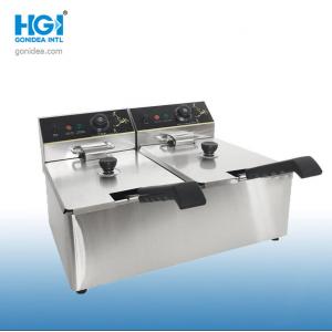 6L Snack Flat Countertop Electric Deep Fryer Commercial With 2 Frying Pan