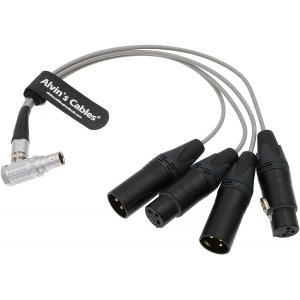 Alvin'S Cables Breakout Audio Input Output Cable For Atomos Shogun Monitor Recorder Right Angle 10 Pin To 4 XLR 3 Pin