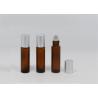 China Amber Empty Roll On Perfume Bottles , 10ml Glass Perfume Roller Bottles wholesale
