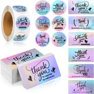 Thank You Cards, Christmas Stickers Set,  Thank You Business Card Thank You Roll Labels Thank You for Support