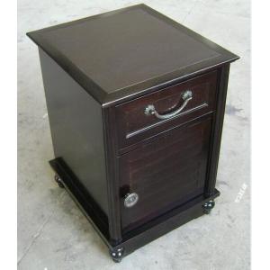 HPL Top Dark Wood Nightstand With Drawers , Narrow Bedside Table Night Stand