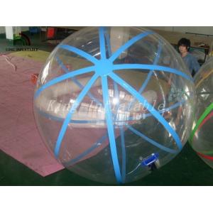 China 1.0mm PVC Transparent Walk On Water Inflatable Ball With Blue Strings supplier