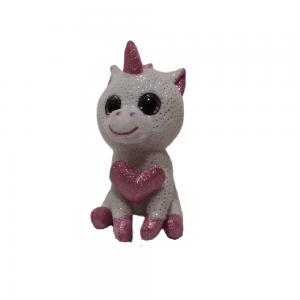China Unicorn Keychain With Heart Plush Toy Decorations Pink White 11Cm For Bags supplier