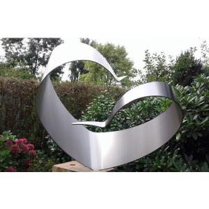 China Simple Design Stainless Steel Outdoor Sculpture , Brushed Modern Metal Outdoor Sculptures wholesale