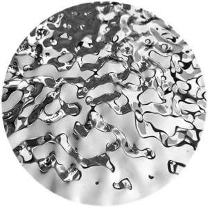 China Silver Mirror Glossy SS Metal Decorative Plate Water Ripple Pattern supplier