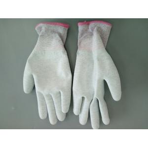 China Knitted ESD Cleanroom Gloves PU Palm Coated Coloured Cuffs Static Dissipative supplier