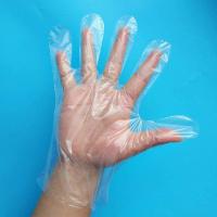 China Disposable Clear Polythene PE Gloves / Plastic Food Safe Cleaning Glove For Cooking on sale