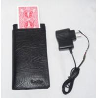 China Black Leather Electronic Change Card Wallet Poker Cheat Device / Poker Card Analyzer on sale