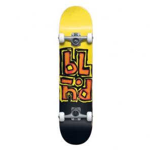 China Blind Skateboards OG Stacked Black / Yellow Mid Complete Skateboards First Push w/ Soft Wheels - 7.5 x 31.1 supplier