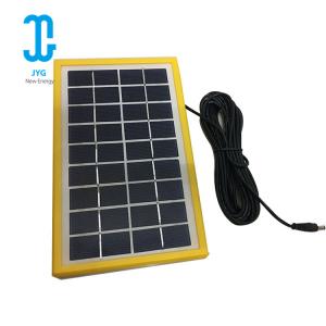 China 220ma Polysilicon Epoxy Solar Panel 3W 6V Tempered Glassyellow Frame supplier