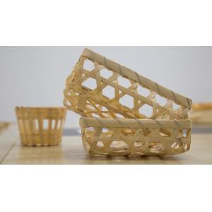 Hand Woven Mini Bamboo Basket Colored Single Ear For Food