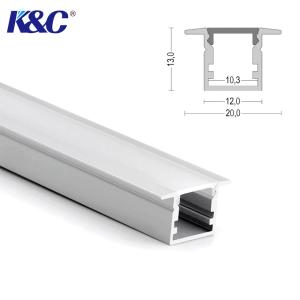 China O T3 modera o PC Recessed 20×13mm de alumínio do canal da extrusão do perfil geado supplier