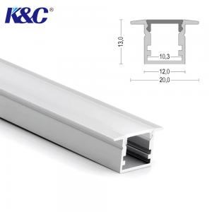 China T3 Temper Aluminium Profile Extrusion Channel 20×13mm Recessed PC Frosted wholesale