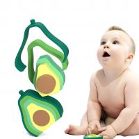 China Baby Building Play With  Avocado Shape Montessori Toys Silicone Stacking Blocks on sale