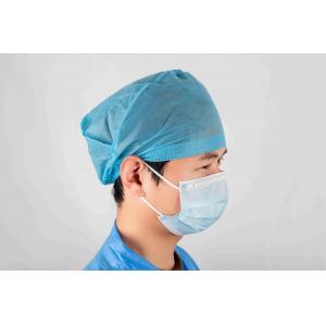 MDR CE Anti Bacterial Disposable Medical Doctor Cap With Elastic Rubber At Back